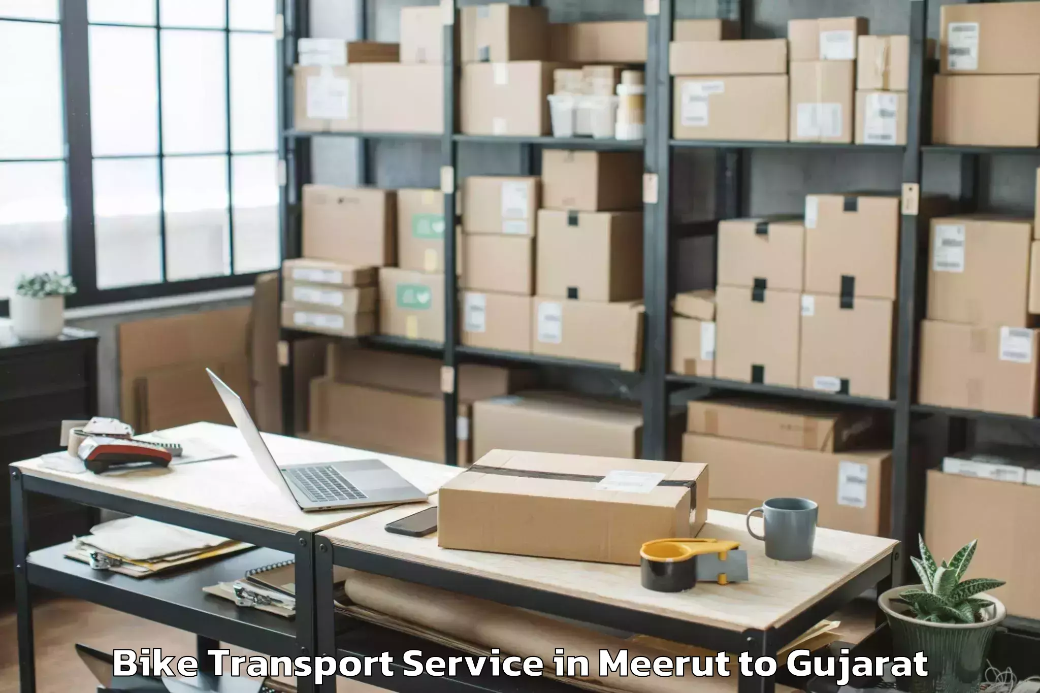 Top Meerut to Upleta Bike Transport Available